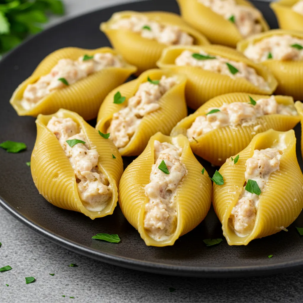 Garlic Butter Chicken Alfredo Stuffed Shells - secondary view